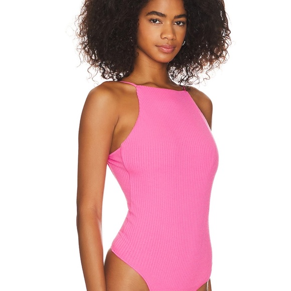 Pink Ribbed Halter Top - Picture 3 of 6